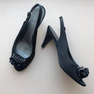 Black  Slingback Peep Toe Heel 👠 Nine & Co. by Nine West